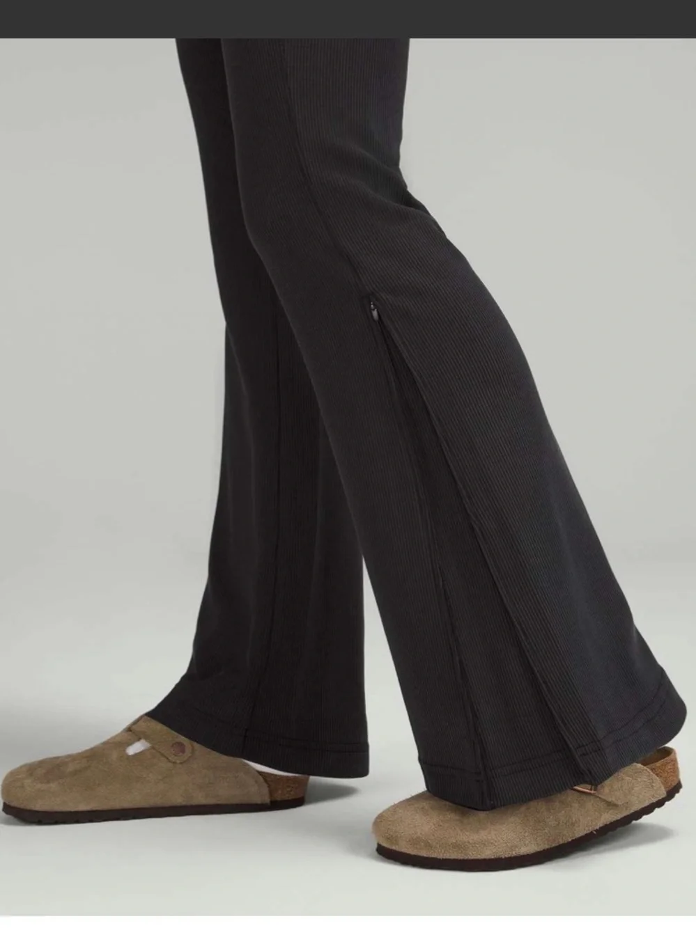 Lululemon brushed rib softstreme zip flare pant